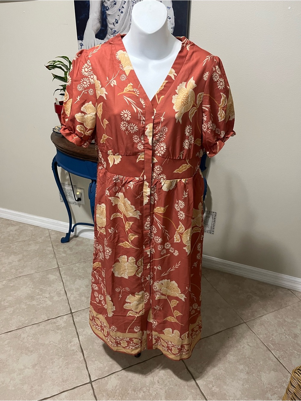 NWT Jasambac Floral Maxi / Midi Dress - M